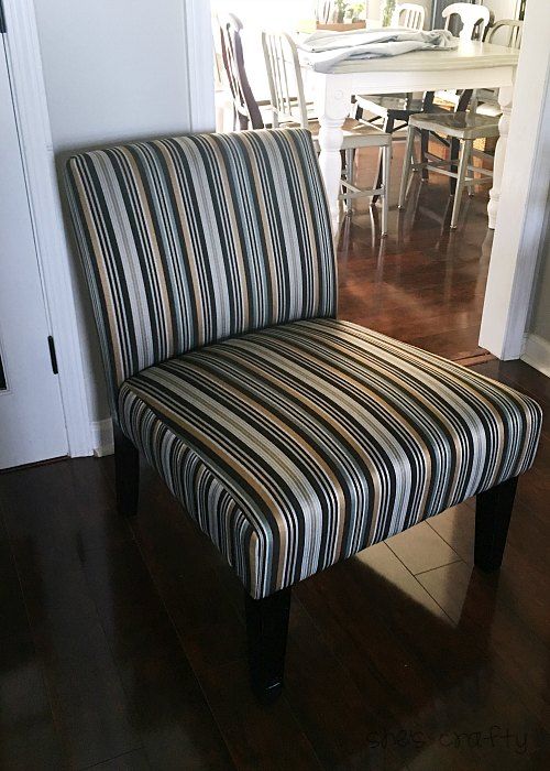 She's Crafty DIY slipper chair upholstery
